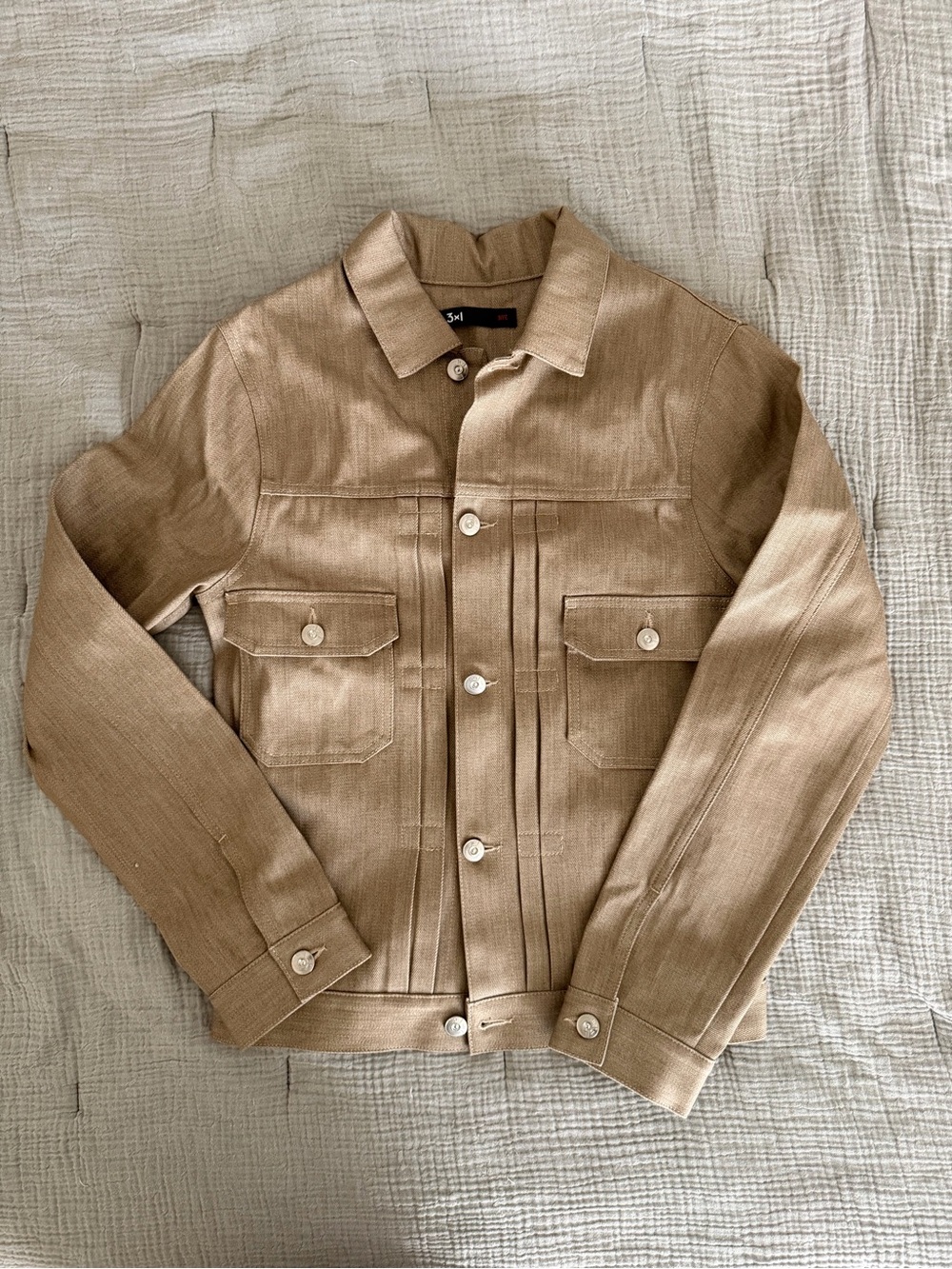 3x1 NYC Ken Jacket Cimosa Selvedge Denim Khaki Size S